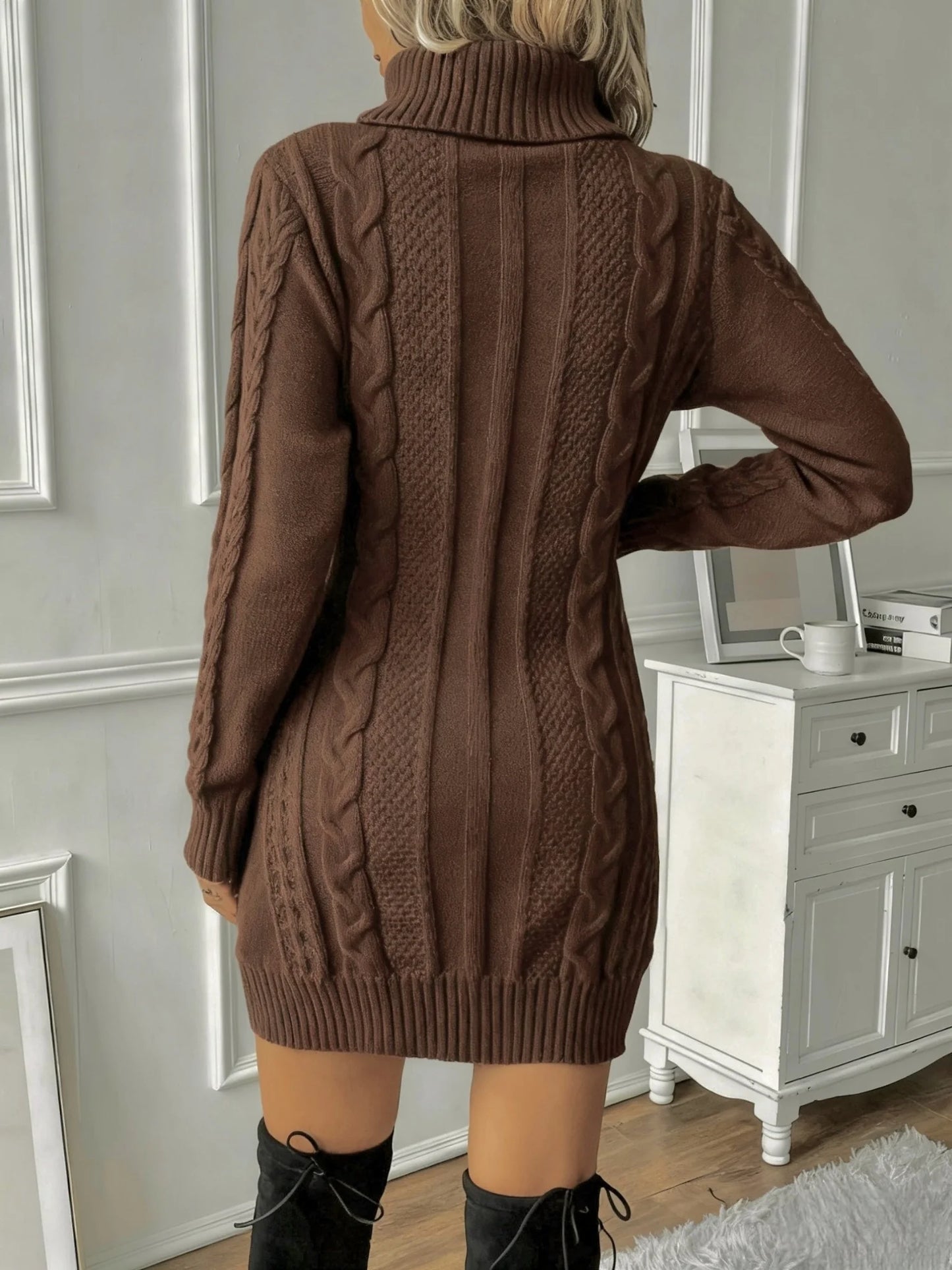 Women's Cable Knit Sweater Dress