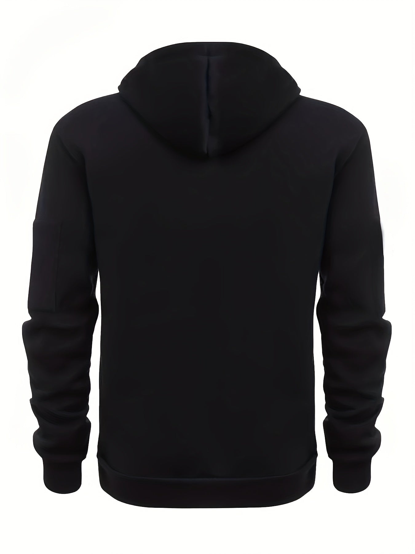 Men's Black Zip-Up Hoodie for Autumn & Winter