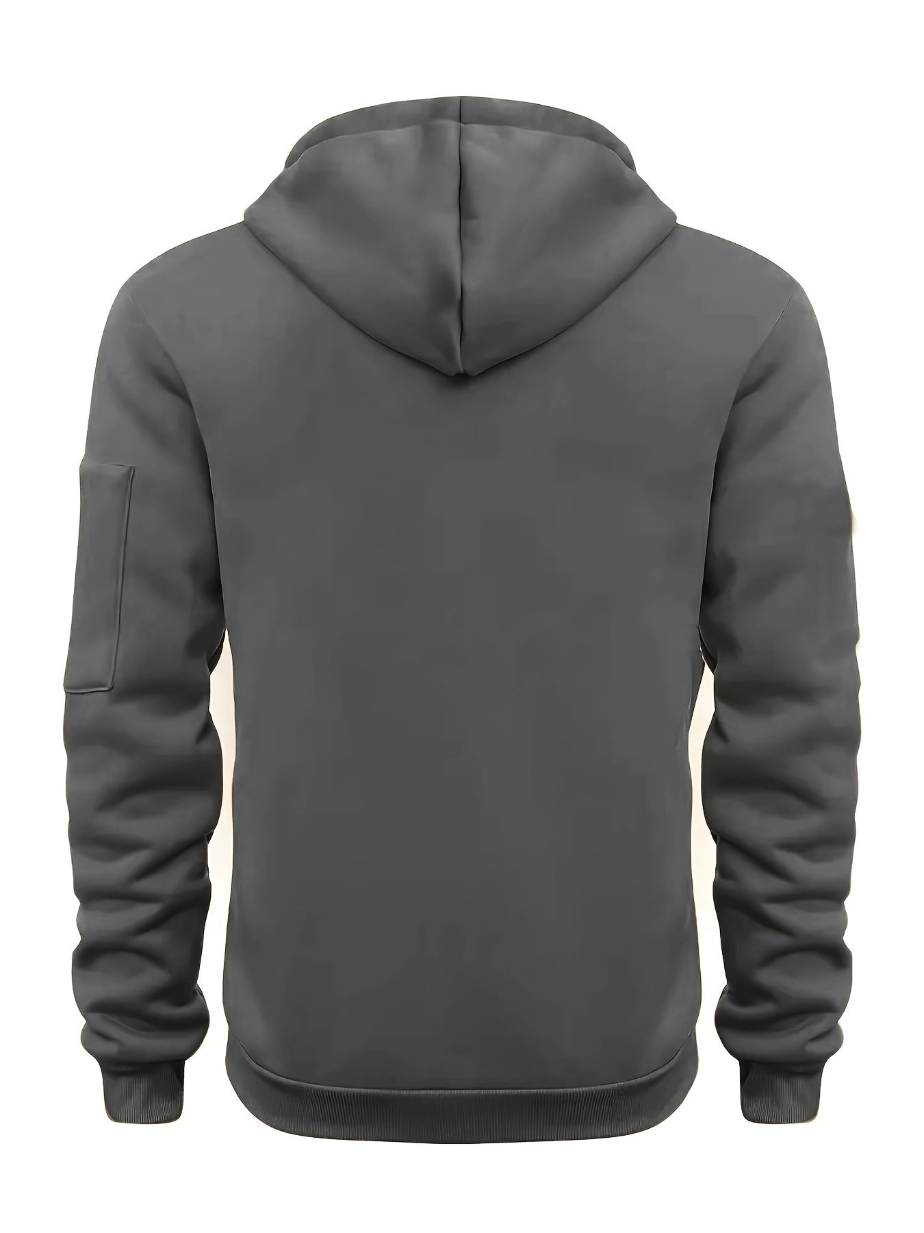 Men's Black Zip-Up Hoodie for Autumn & Winter