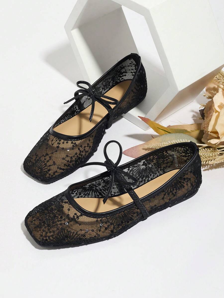 Elowen Lace Mary Jane Ballet Flats