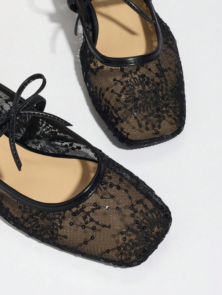 Elowen Lace Mary Jane Ballet Flats