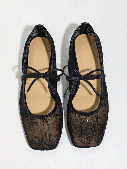 Elowen Lace Mary Jane Ballet Flats