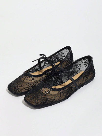 Elowen Lace Mary Jane Ballet Flats