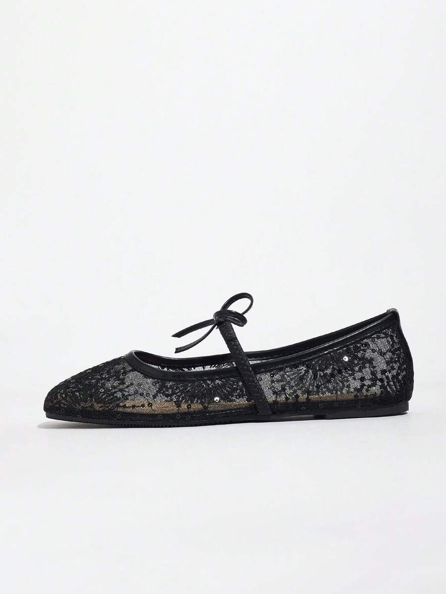 Elowen Lace Mary Jane Ballet Flats