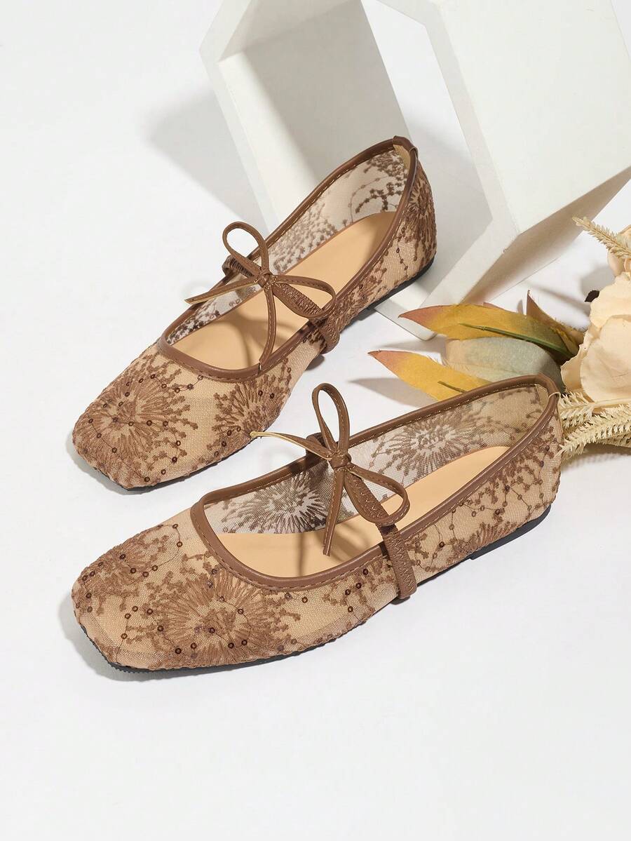 Elowen Lace Mary Jane Ballet Flats