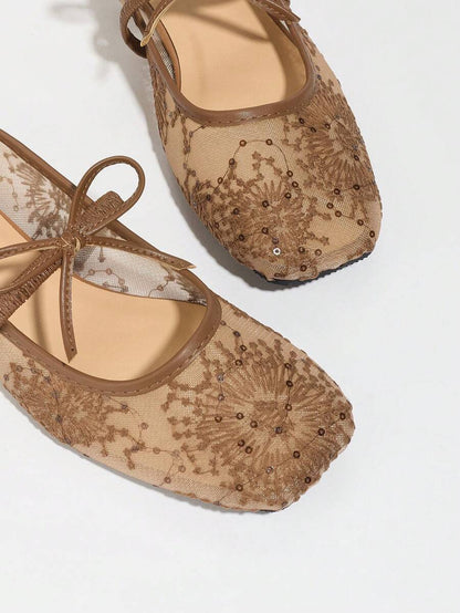 Elowen Lace Mary Jane Ballet Flats