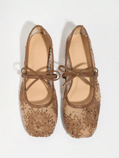 Elowen Lace Mary Jane Ballet Flats