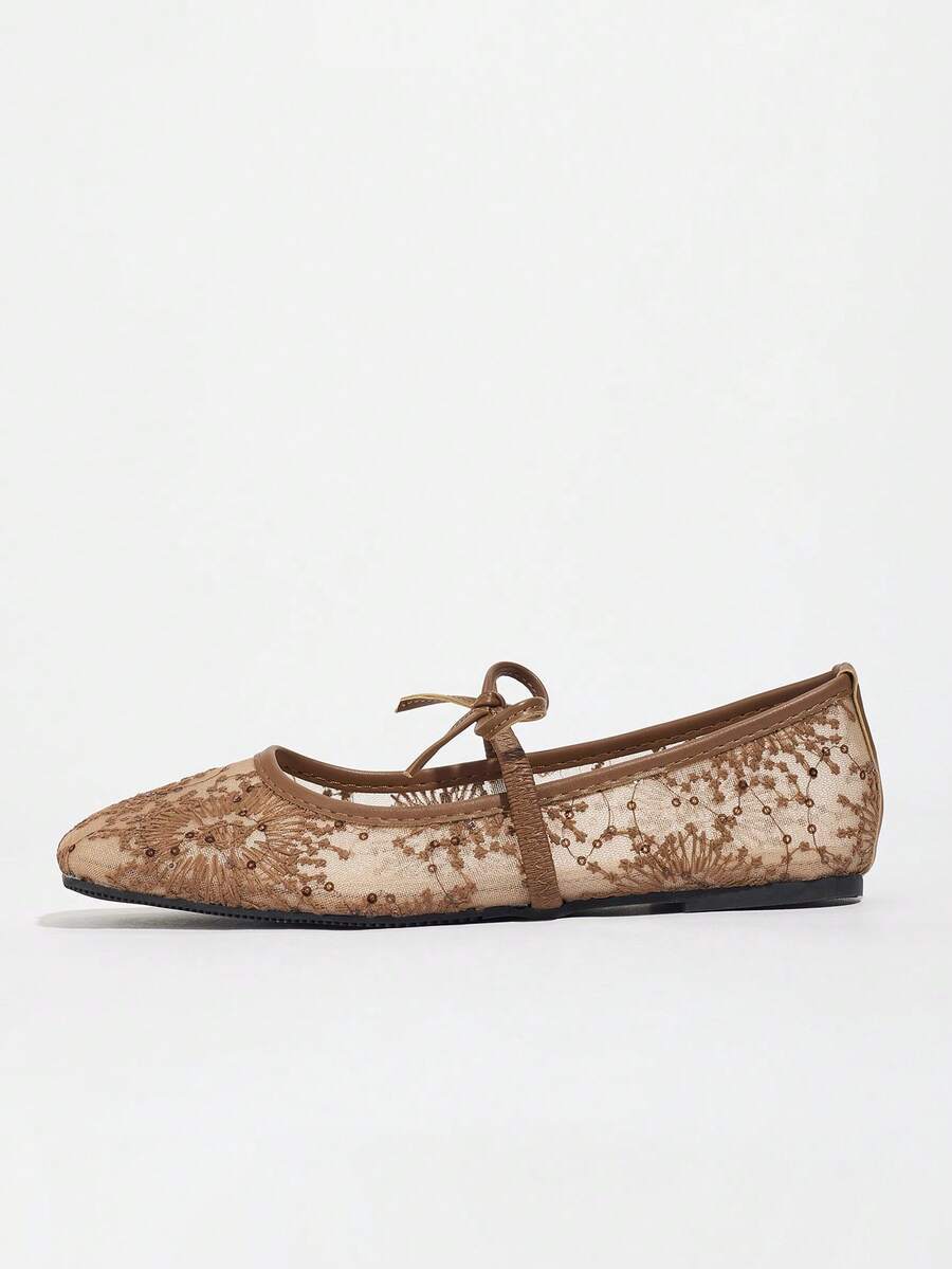 Elowen Lace Mary Jane Ballet Flats