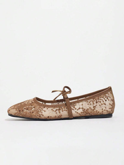 Elowen Lace Mary Jane Ballet Flats