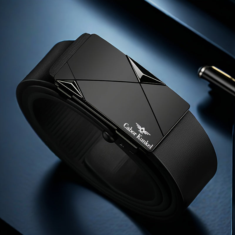 Ck Holiday Gift Men's Belt, Toothless Automatic Buckle Pants Waistband for Youth and Middle-Aged Casual Business