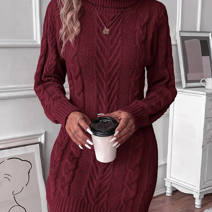 Women's Cable Knit Sweater Dress