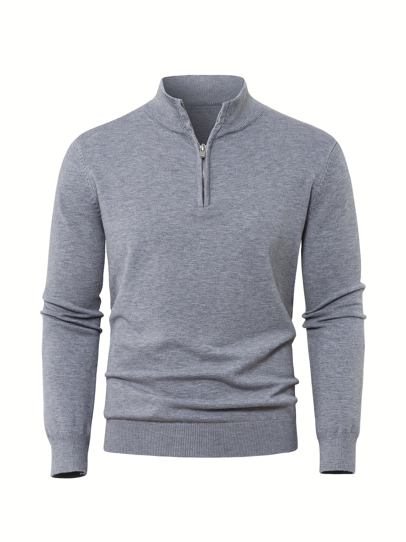 2025 Top-Selling Men's Casual Solid Color Knit Zip-Up Cardigan - Thick, Warm Fabric with Stylish Minimalist Design and Comfortable