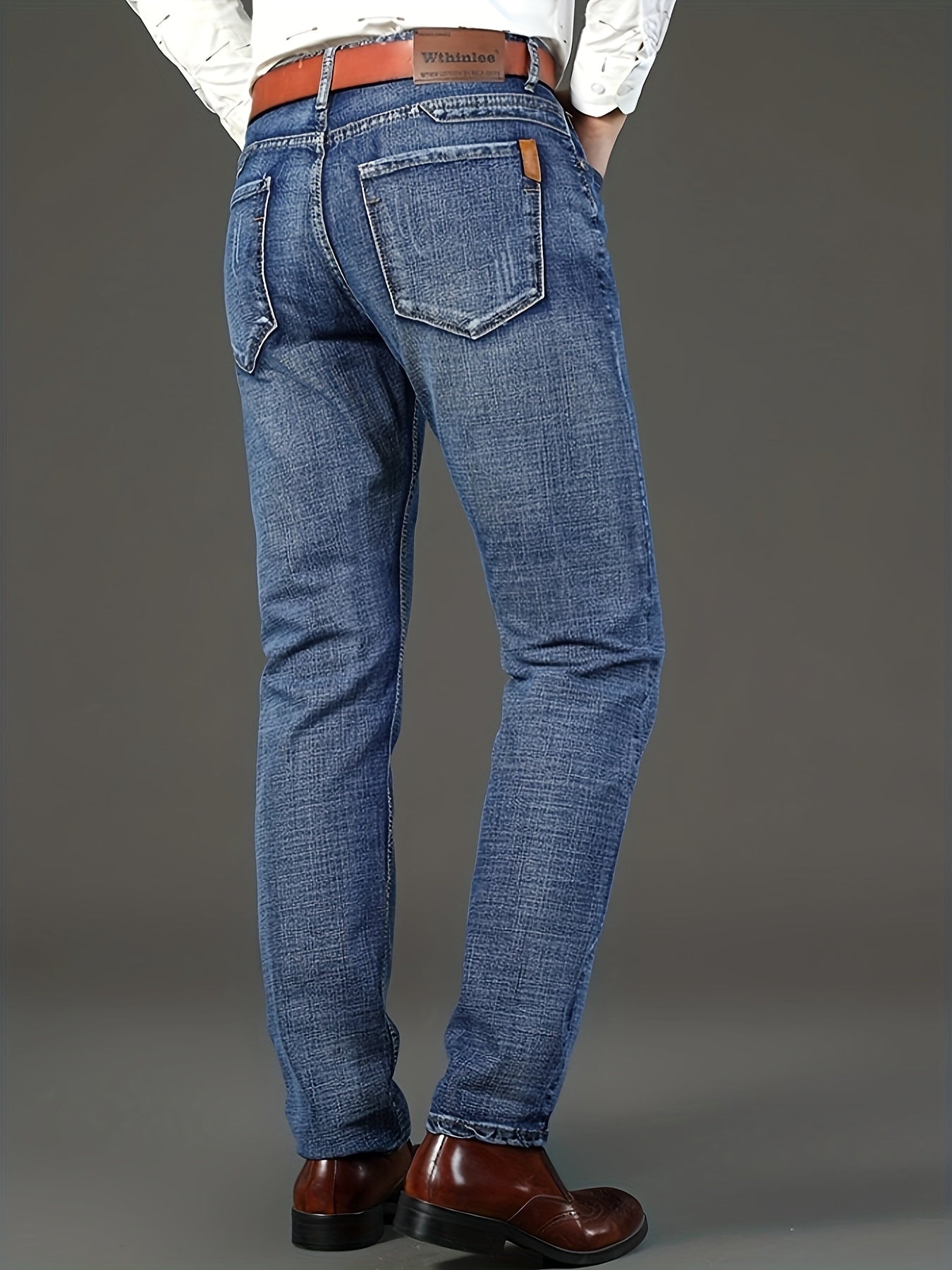 Men'S High-Waist Straight-Leg Jeans