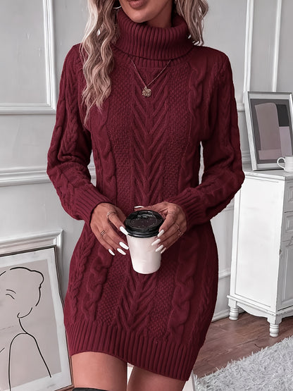 Women's Cable Knit Sweater Dress