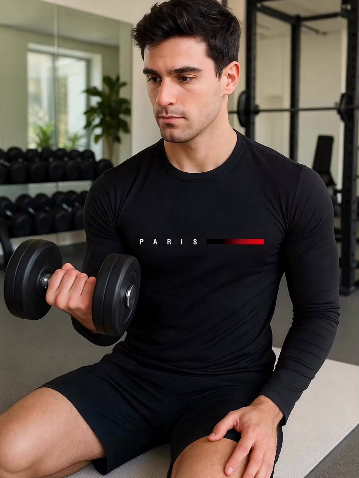 Men's Long Sleeve Quick-Dry Gym Shirts - 3-Pack Moisture-Wicking Athletic