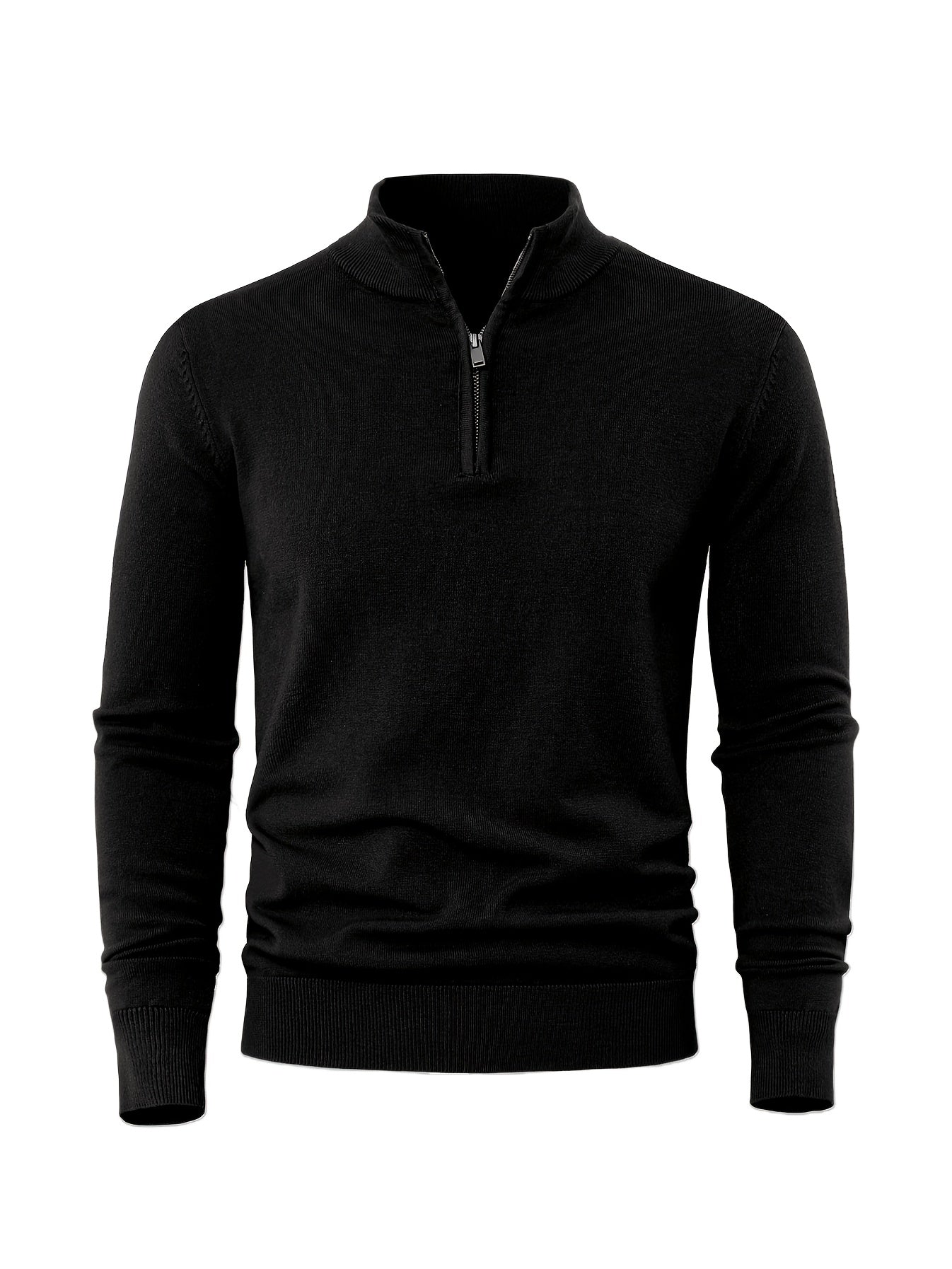 2025 Top-Selling Men's Casual Solid Color Knit Zip-Up Cardigan - Thick, Warm Fabric with Stylish Minimalist Design and Comfortable