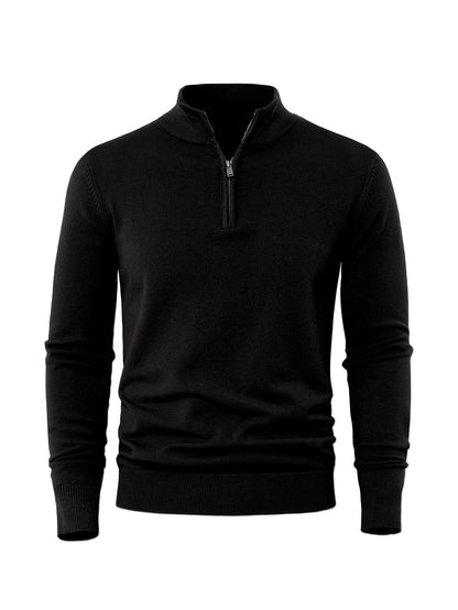 2025 Top-Selling Men's Casual Solid Color Knit Zip-Up Cardigan - Thick, Warm Fabric with Stylish Minimalist Design and Comfortable