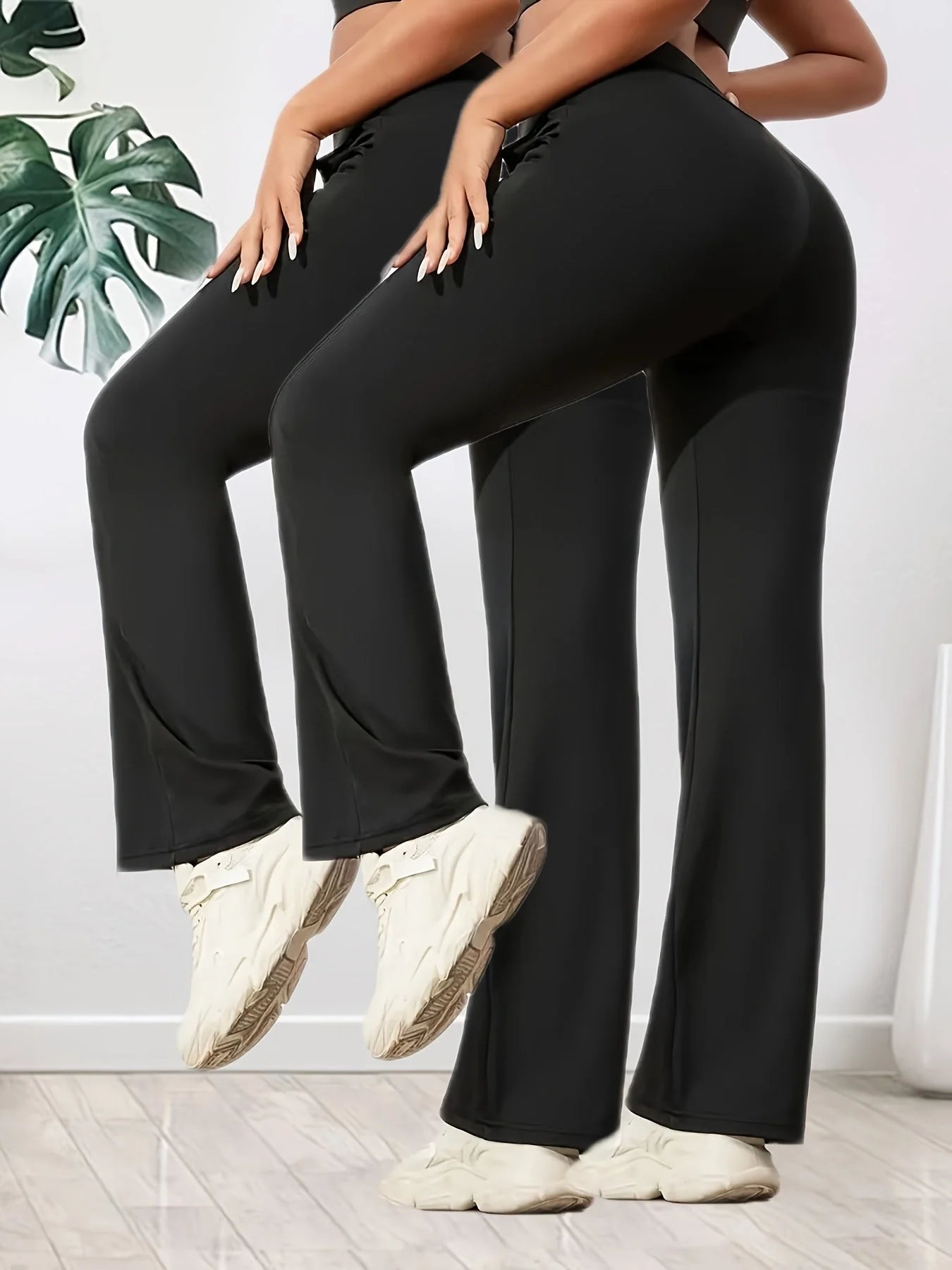 Women’s High-Waist Wide-Leg Pants – 2 Pack