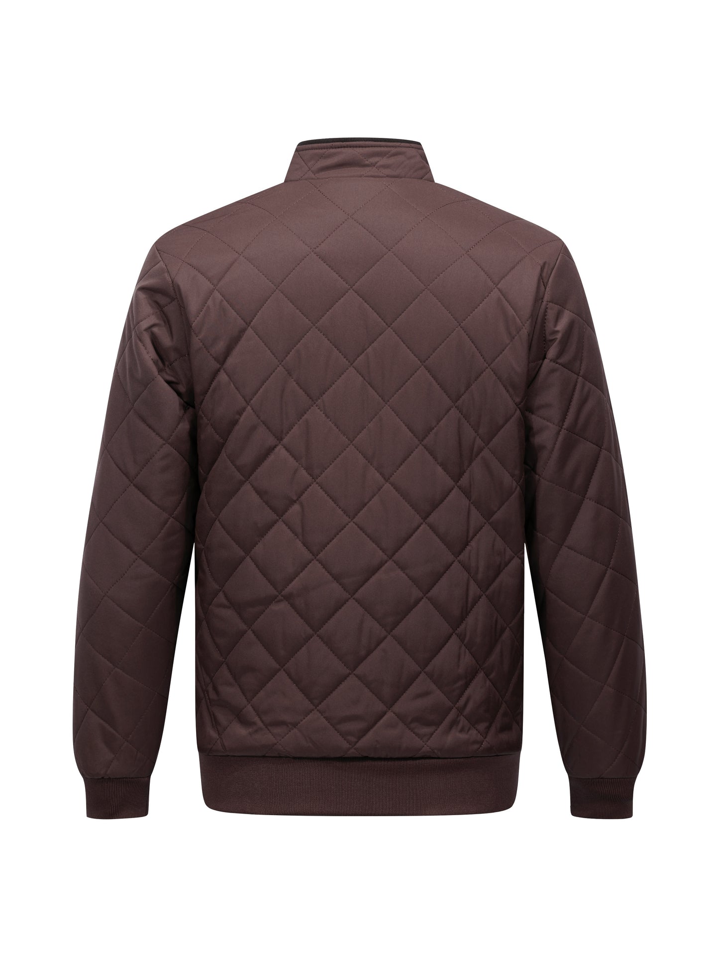 Men's Dark Green Quilted Fleece-Lined Winter Jacket - Comfortable Zip-Up with Pockets, Relaxed Fit for Cold Weather