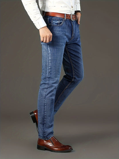 Men'S High-Waist Straight-Leg Jeans