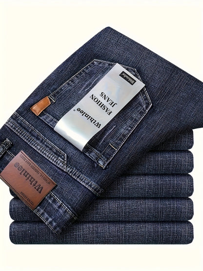 Men'S High-Waist Straight-Leg Jeans