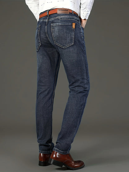Men'S High-Waist Straight-Leg Jeans