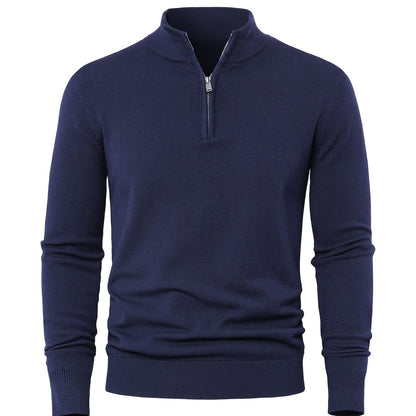 2025 Top-Selling Men's Casual Solid Color Knit Zip-Up Cardigan - Thick, Warm Fabric with Stylish Minimalist Design and Comfortable