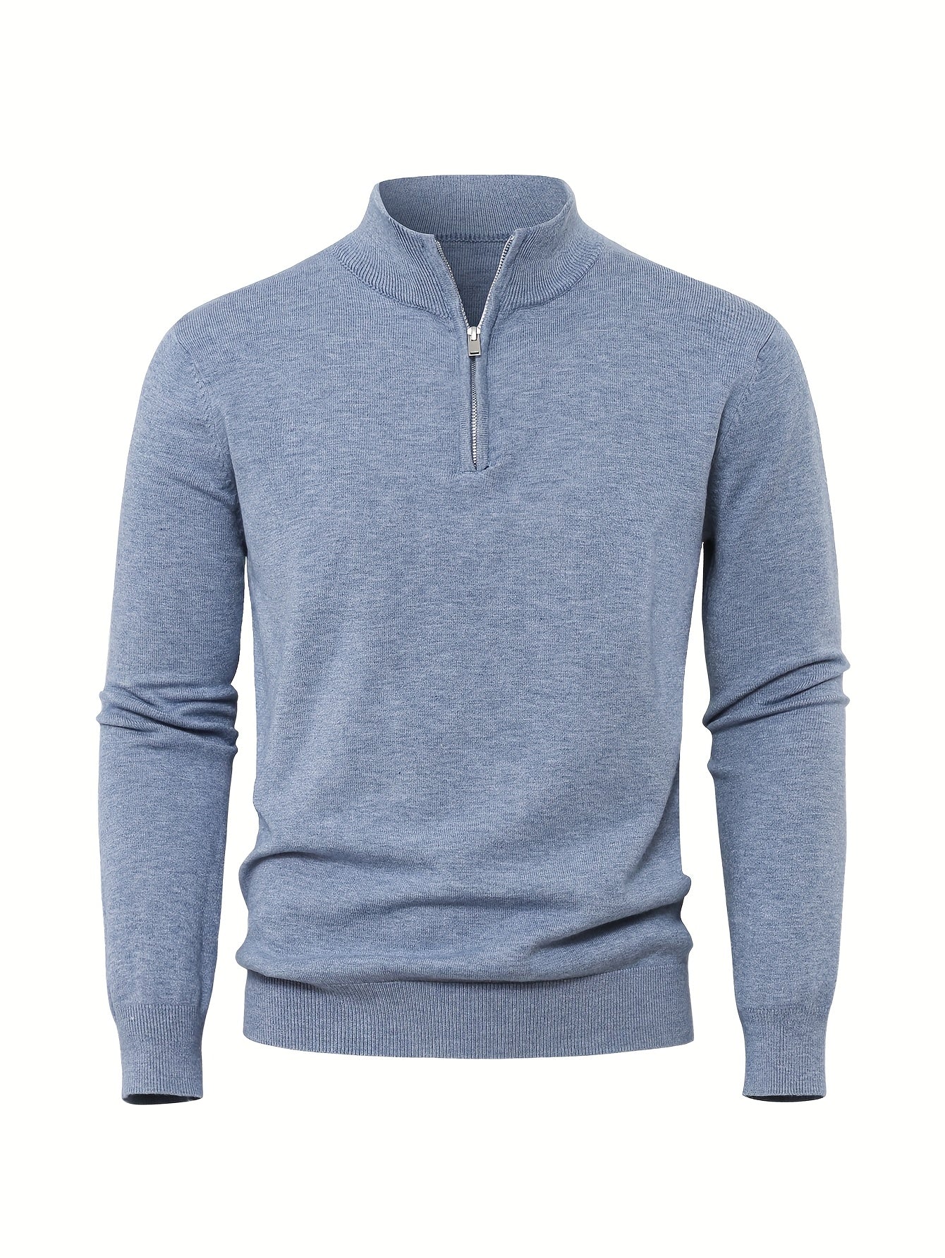 2025 Top-Selling Men's Casual Solid Color Knit Zip-Up Cardigan - Thick, Warm Fabric with Stylish Minimalist Design and Comfortable