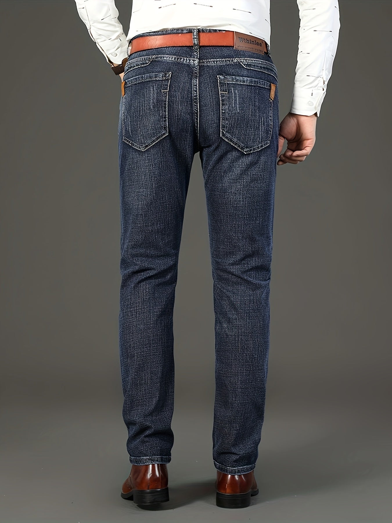 Men'S High-Waist Straight-Leg Jeans